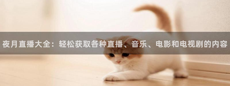 919nba直播：夜月直播大全：轻松获取各种直播、音乐、电影和电视剧的内容